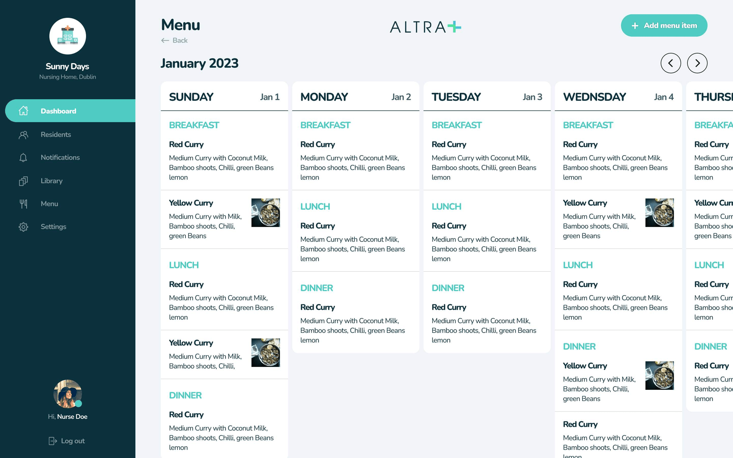Manage and share menus