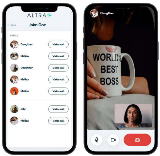 Manage visits with ease & facilitate video calls straight from the Altra Family app