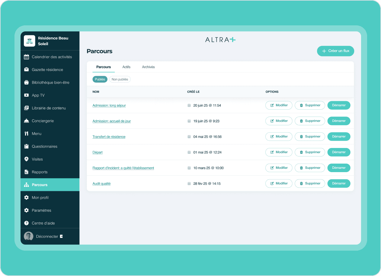 Gestion des Parcours automatisée